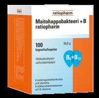 MAITOHAPPOBAKTEERI + B RATIOPHARM 100 KAPS