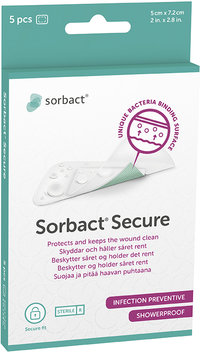 Sorbact självhäftande förband 5x7,2 cm, 5 st