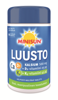 Minisun Luusto Kalsiun + K2 + D-vit. 80 tabl