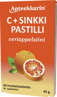 Apteekkarin C + Sinkki pastill 30 sugtabl.