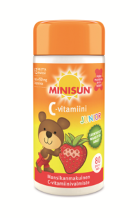 Minisun Junior C-vitamin jordgubbe 80 tabl.