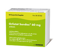ORLISTAT SANDOZ 60 mg för viktminskning 84 eller 126 kapslar