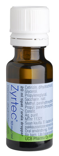 ZYRTEC 10 mg/ml tipat, liuos 20 ml