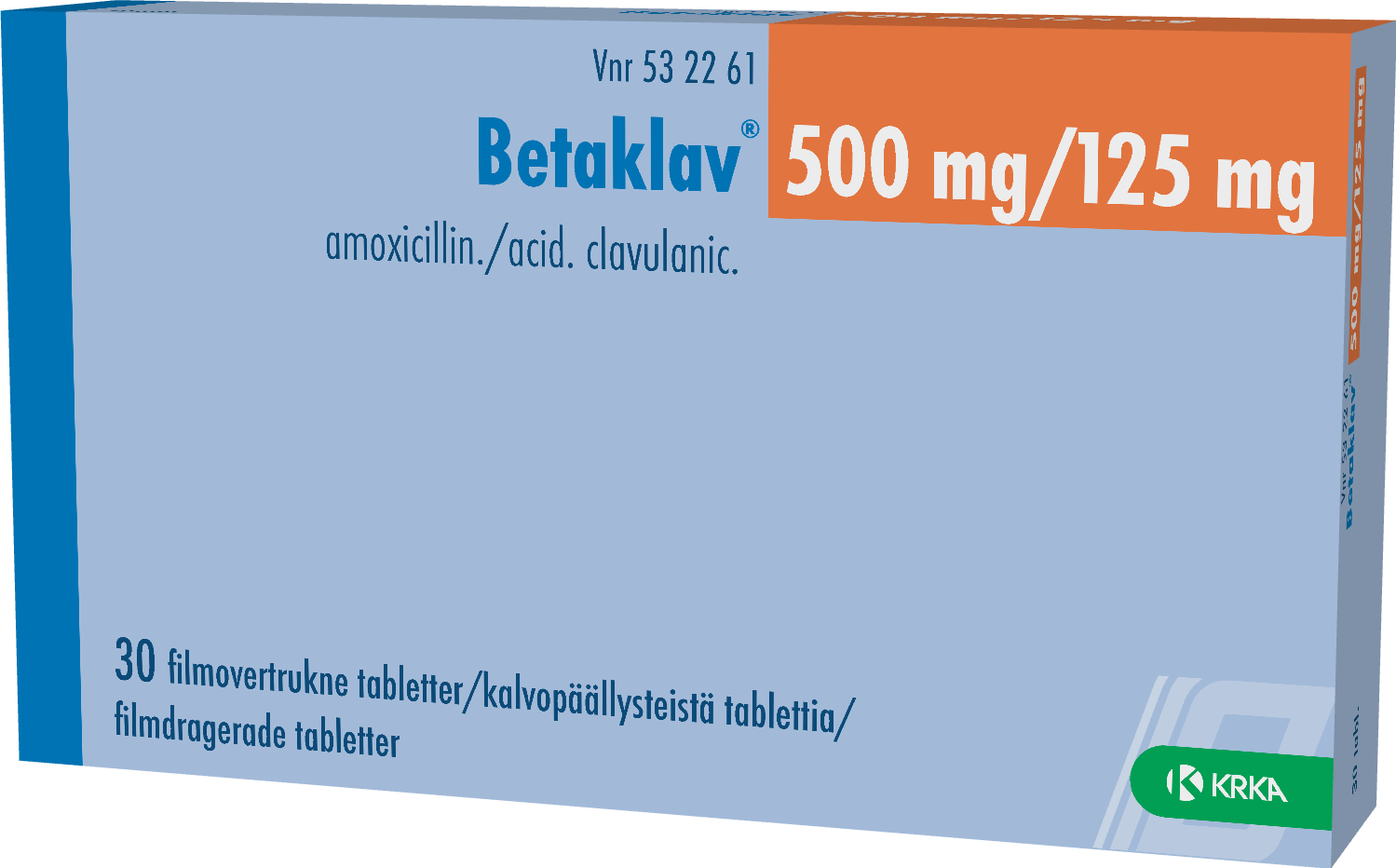 BETAKLAV 500/125 mg tabletti, kalvopäällysteinen 1 x 30 fol