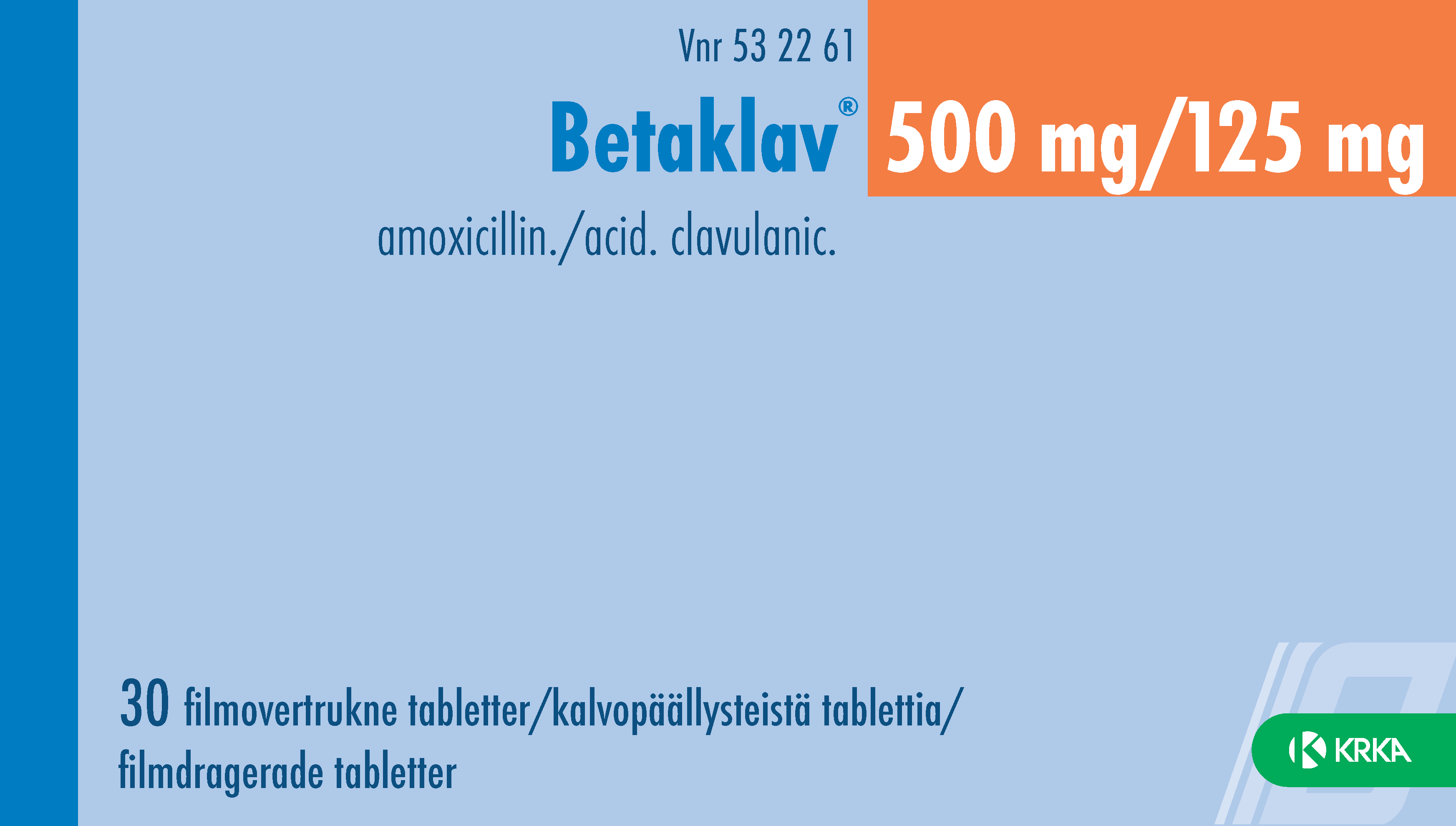 BETAKLAV 500/125 mg tabletti, kalvopäällysteinen 1 x 30 fol