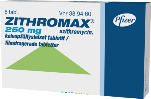 ZITHROMAX 250 mg tabletti, kalvopäällysteinen 1 x 6 fol
