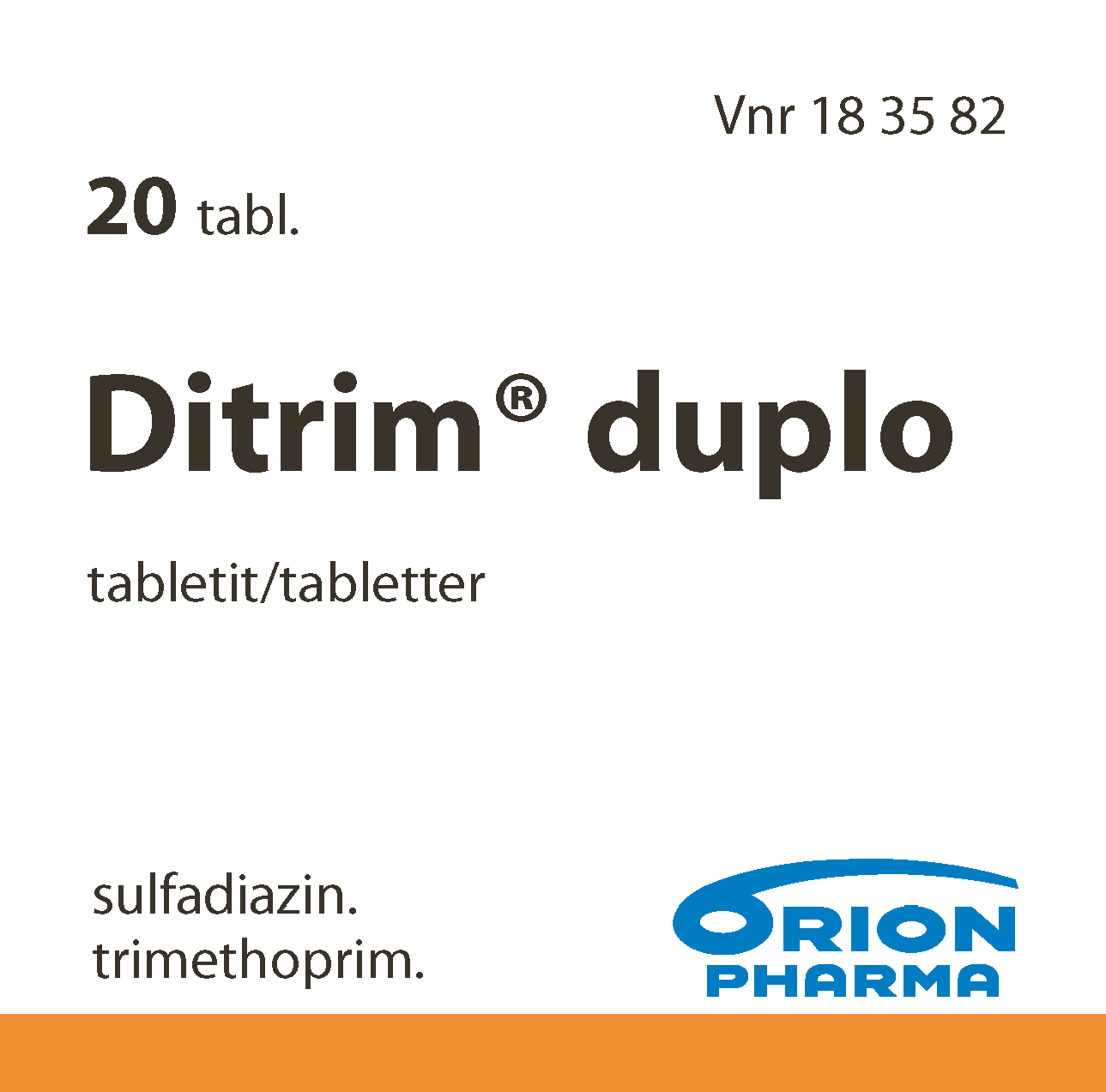 DITRIM DUPLO 160/500 mg tabletti 1 x 20 kpl