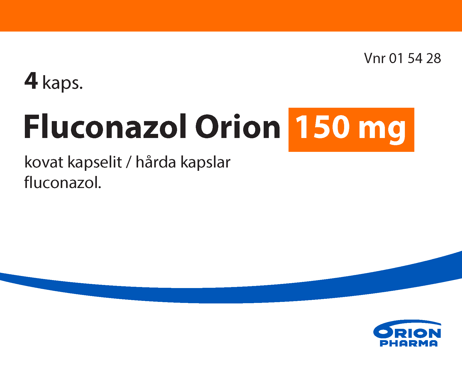 FLUCONAZOL ORION 150 mg kapseli, kova 1 x 4 fol