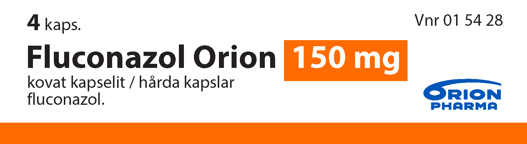 FLUCONAZOL ORION 150 mg kapseli, kova 1 x 4 fol