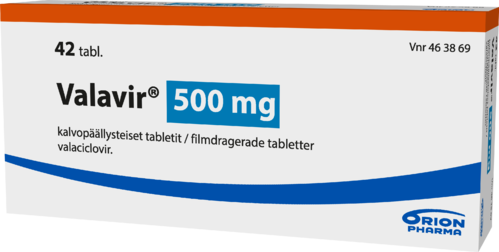 VALAVIR 500 mg tabletti, kalvopäällysteinen 1 x 42 fol
