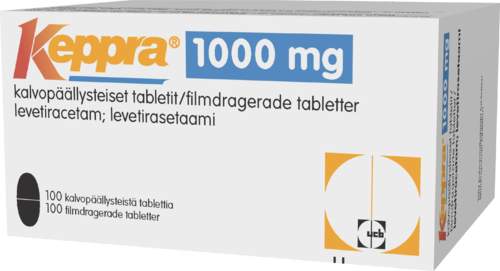 KEPPRA 1000 mg tabletti, kalvopäällysteinen 1 x 100 fol