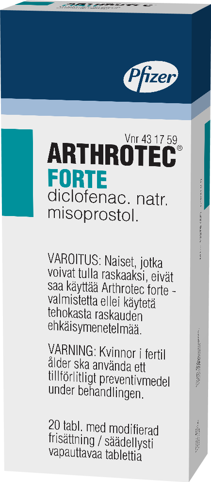 ARTHROTEC FORTE 75/0,2 mg säädellysti vapauttava tabletti 1 x 20 fol