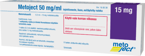 METOJECT 50 mg/ml injektioneste, liuos, esitäytetty ruisku (15 mg) 0,3 ml