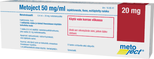 METOJECT 50 mg/ml injektioneste, liuos, esitäytetty ruisku (20 mg) 0,4 ml