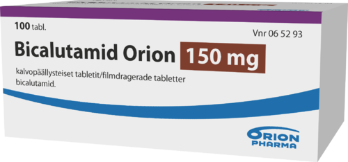 BICALUTAMID ORION 150 mg tabletti, kalvopäällysteinen 1 x 100 fol