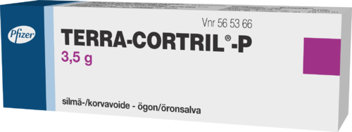 TERRA-CORTRIL-P 5 mg/g+10 mg/g+10 000 IU/g korva-/silmävoide 1 x 3,5 g