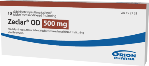 ZECLAR OD 500 mg säädellysti vapauttava tabletti 1 x 10 fol