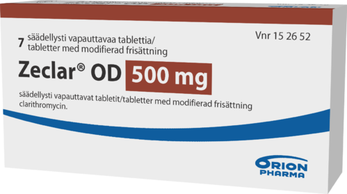 ZECLAR OD 500 mg säädellysti vapauttava tabletti 1 x 7 fol