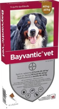 BAYVANTIC VET KOIRILLE 40-60 KG 600/3000 mg paikallisvaleluliuos 4x6 ml