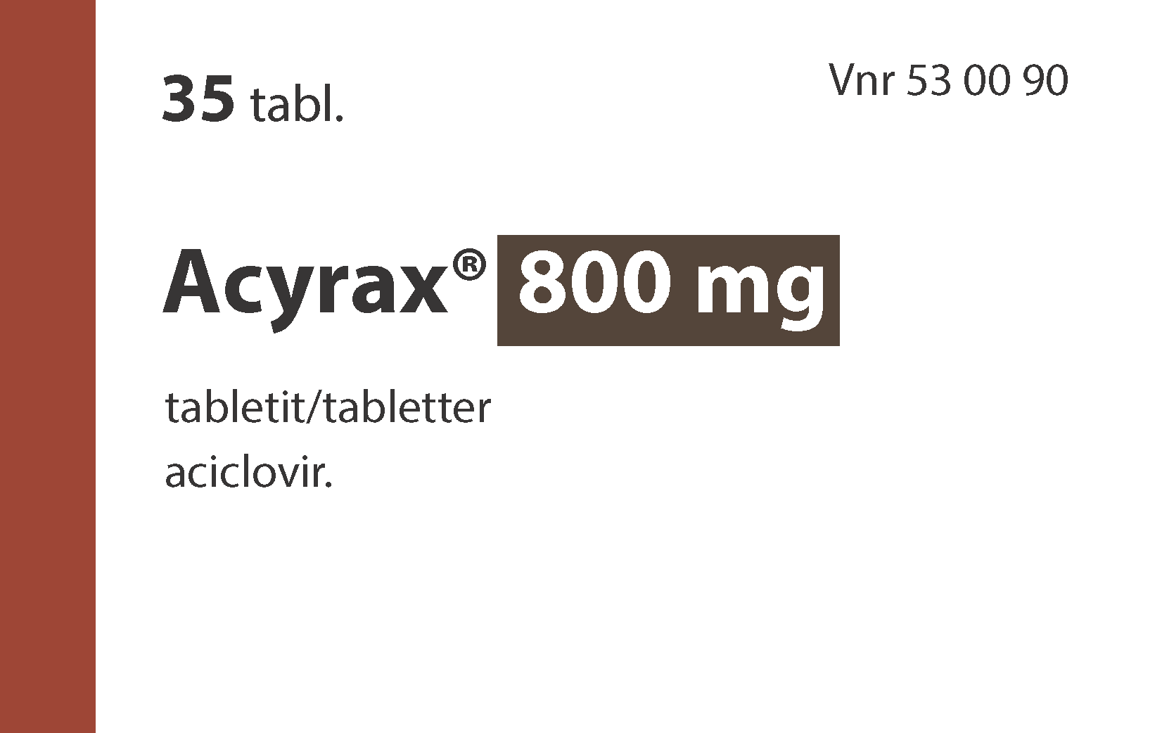 ACYRAX 800 mg tabletti 1 x 35 fol