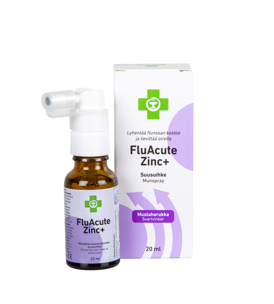 APTEEKKI FluAcute Zinc+ Svartvinbär 20ml