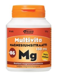 MULTIVITA MAGNESIUMSITRAATTI + B6 90 TABL