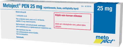 METOJECT PEN 25 mg injektioneste, liuos, esitäytetty kynä 1 x 0.5 ml