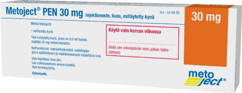 METOJECT PEN 30 mg injektioneste, liuos, esitäytetty kynä 1 x 0.6 ml