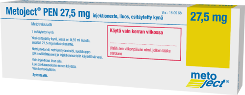 METOJECT PEN 27.5 mg injektioneste, liuos, esitäytetty kynä 1 x 0.55 ml