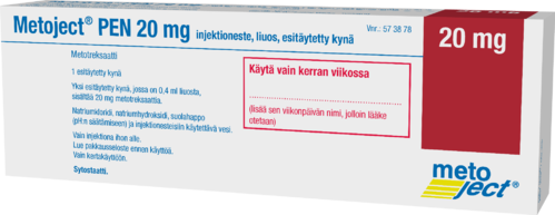 METOJECT PEN 20 mg injektioneste, liuos, esitäytetty kynä 1 x 0.4 ml