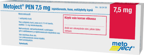 METOJECT PEN 7.5 mg injektioneste, liuos, esitäytetty kynä 1 x 0.15 ml