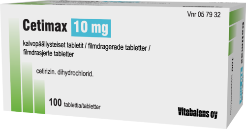 CETIMAX 10 mg tabletti, kalvopäällysteinen 1 x 100 fol