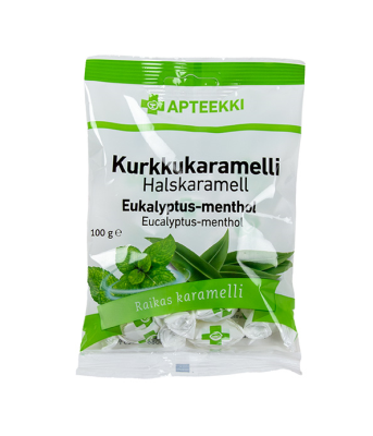 APTEEKKI Kurkkukaramelli Eukalyptus-mentho 15 x 100 g